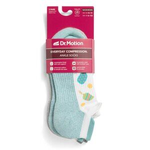 DR MOTION White/Blue 2pk Pickleball Compression Socks